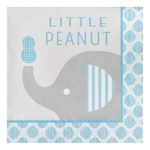 Creative Converting 316934 16 Count Paper Lunch Napkins, Little Peanut Elephant- Boy
