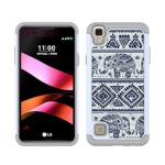 LG Tribute HD Case, LG X Style Case, LG Volt 3 Case, MagicSky [Shock Absorption] Studded Rhinestone Bling Hybrid Dual Layer Armor Defender Cover For LG Tribute HD / LG X Style / LG Volt 3(Elephant)