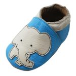 YIHAKIDS Soft Sole Baby Shoes Toddler Genuine Cowhide Moccasins Cartoon Elephant Baby Slippers
