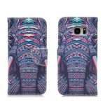 Samsung Galaxy S7 Edge Case,JinLi Printed Pattern Filio Wallet Cellphone Book Protective Cover Designed with Credit Card Slot and Money Holder and Kickstand for Hands Free video (elephant)