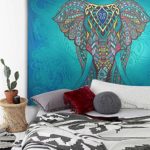 Greenpse Mandala Elephant Tapestry Wall Hanging Art Decorative Wall Hanging for Dorm Décor – Versatile Picnic Beach Sheet Coverlet (Blue)