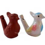 ThongDee Toy Bird Water Warbler Whistles Whistlers Ceramic Clay with Elephant Keychain, Set of 2