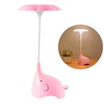 Night Light, SmartDer LED Desk Lamp, Bedside Lamp for Kids with USB Charging Port, Cute Elephant Shape, Touch Sensitive Control, 3 Brightness Levels (Pink)