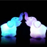 Liroyal 7 Color Change Decoration LED Lamp Night Light Candle Flash Kids Elephant