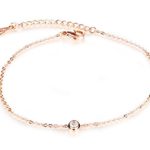 Aienid Women 18k Rose Gold Plated Anklet Adjustable Sandal Beach Barefoot Foot Chain Charm Ankle String