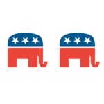 Two Pack Republican Elephant Sticker FA Graphix Die Cut Decal Self Adhesive Vinyl republic political