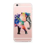 iPhone 6 Plus 6s Plus Case,[Color Printed] Animal & Cute Pattern Series Soft TPU Silicone Protective Skin Ultra Slim & Clear with Unique Painted Design Bumper Cover for 6/6s Plus,colorful elephant