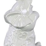 Urban Trends Ceramic Trumpeting and Sitting Up Elephant Figurine with Arms Crossed in MD Gloss Finish, White