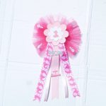 Elephant Baby Shower Corsage Safari Girl Mom and Dad to Be Chevron Theme Baby Shower (Pink, White)