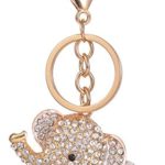 Giftale Elephant Handbag Charms Wallet Key Ring Bag Rhinestone Keychain,#4182