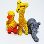 3-pack Cute Animal-Shape Tooth Clean Biting Durable Cotton Ropes Toy (Elephant-Duck-Giraffe)