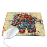 Mouse Pad,8.6 x 7 inches / 220 x 180 mm Fashion Colorful Retro Elephant Design Waterproof Neoprene Soft Mouse Pad