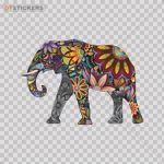 Decal Stickers Colorful Elephant car window Wall Art Decor Doors Helmet Truck Motorcycle Note Book Mobile Laptop Glass Size: 5 X 3.5 Inches Vinyl color print