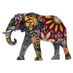 Colorful Paisley Elephant – 5 Inch Full Color Decal For Macbooks or Laptops – Proudly Made In The USA From Adhesive Vinyl