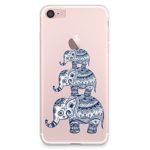 iPhone 7 Case, CasesByLorraine Aztec Elephant Clear Transparent Case Tribal Style TPU Soft Gel Protective Cover for Apple iPhone 7 (A05)
