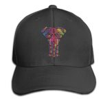 ZOENA Colorful Pattern Elephant Cotton Hats Ball Caps Hats For Outdoor Sports Black