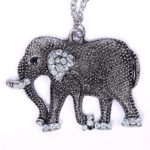 Jewelry Woman New Retro Crystal Carved Elephant Long Chain Sweater Necklace