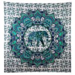 Turquoise Green Elephant Mandala Tapestry Elephant Tapestries Hippie Tapestry Mandala Tapestries Wall Tapestries Bohemian Tapestries in Teal Aqua Indian Tapestry Wall Hanging by Jaipur Handloom