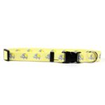 Yellow Dog Design Yellow Elephants Dog Collar with Tag-A-Long ID Tag System-Large-1″ and fits Neck 18 to 28″