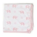 Saranoni Luxury 100% Cotton Swaddle Luxury Baby Blanket, Elephant Pink