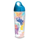 Tervis Mehndi Elephant Wrap Water Bottle with Turquoise Wb Lid, 24oz, Clear