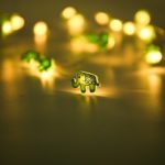 ELINKUME Warm White String Lights 20LEDs Lovely Green Elephant Shape Battery Operated LED Fairy Lamp 2.3M Wire Lights for Indoor/Christmas/Holiday Decor/Valentine’ s Day