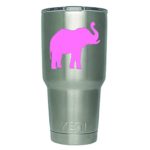 DD357LP 2-Pack Elephant Decal Sticker (DECAL ONLY CUP NOT INCLUDED) | 3 Inches | Premium Quality Light Pink Vinyl | Yeti RTIC Orca Ozark Trail Tumbler Decal
