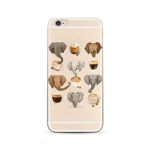 iPhone 7 Plus Case(5.5inch),Blingy’s New Creative Design Animal Transparent Clear Flexible Soft Slim Rubber Case for iPhone 7 Plus (Coffee Elephants)