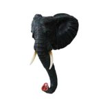 COCODE 3D Creative Elephant Head Wall Hooks Decorative Single Animal Shaped Coat Hat Hanger