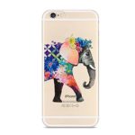 iPhone 6 6s Case,[Color Printed] Animal & Cute Pattern Series Soft TPU Silicone Protective Skin Ultra Slim & Clear with Unique Painted Design Gift Bumper Cover for 6/6s,colorful elephant