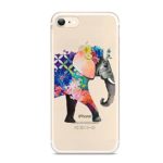 iPhone 7 Case,Novelty Animal Pattern on Soft TPU Silicone Protective Skin Ultra Slim & Clear with Unique Art Design Gift Bumper Back Cover for iPhone 7 4.7 inch,colorful elephant