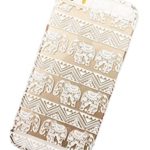 iPhone 6 Case , LA GO GO(TM) Clear Plastic Case Cover for Apple iPhone 6 (4.7 inch) (Henna Lotus Floral Elephant Hindu Ganesh)