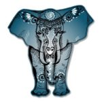 Elephant Beautiful Blue Henna Vinyl Sticker – SELECT SIZE