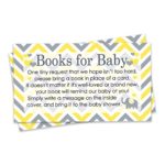 Yellow and Gray Elephant Baby Shower Books for Baby Request Cards (Set of 20)