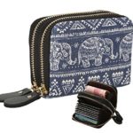 Womens Zipper Card Wallet Purse Holder Women Small Canvas Clutch Bag Coin Pouch Elephant