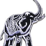 Elephant Wild Animal Logo Hippie Retro Patch Sew Iron on Embroidered Applique Badge Custom