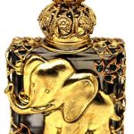 Czech Victorian Style Decorative Elephant Glass Perfume/oil/holy Water Bottle Holder (gray)