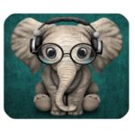Elephant Baby Wearing Glasses Rectangle Mouse Pad (9.84″x7.87″)