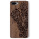iPhone 7 PLUS Case,BTHEONE Real Natural Wood Cover for iPhone 7 PLUS Unique Handmade Cute Protective iPhone 7 PLUS Case (5.5 Inch) (Walnut-Elephant)