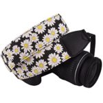 DSLR / SLR Camera Neck Shoulder Belt Strap – Wolven Cotton Canvas DSLR/SLR Camera Neck Shoulder Belt Strap for Nikon Canon Samsung Pentax Sony Olympus or Other Cameras – Small Yellow Flower Floral