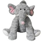 Large Grey Faux Fur Elephant Plush Stuffed Animal Toy Huggable and Cuddley