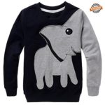 CM-Kid Little Boys’ Super Cute Elephant Print Sport Long Sleeve T-shirt Cartoon Head Sweatshirt Pullover