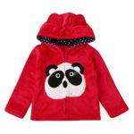 Baby Infant Kids Boys Girls Cartoon Animal Hooded Coat Cloak Tops Warm Clothes (12M, Red)