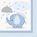 Blue Elephant Boy Baby Shower Napkins, 16ct