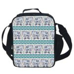 Elephant Insulated Lunch Bag Tote Handbag Lunchbox Food Container Gourmet Tote Cooler Warm Pouch for School Work Office