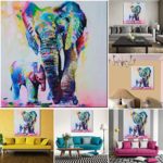 Wall Painting All4you Wall Art Painting Picture Multicolored Elephant Canvas Print Hanging Picture HD Unframed Home Decor