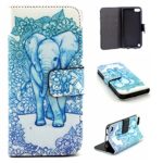 iPod Touch 6th Generation Case,E-fashion [Elephant] [Kickstand Flip Case][Credit Cards Slot][Cash Pockets] Premium Synthetic Leather Flip Wallet for iPod Touch 5 5th/Ipod Touch 6th
