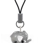 3-D Hand Painted Resin Elephant Mobile Phone Charm, Qty 1