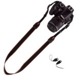 DSLR / SLR Camera Strap – Wolven Camera Neck Shoulder Belt Strap for Nikon Canon Samsung Pentax Sony Olympus Fujifilm Instax Polaroid Pringo – Orange Stripe