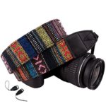 DSLR / SLR Camera Neck Shoulder Belt Strap – Wolven Cotton Canvas DSLR/SLR Camera Neck Shoulder Belt Strap for Nikon Canon Samsung Pentax Sony Olympus or Other Cameras – Colorful Stripe Pattern